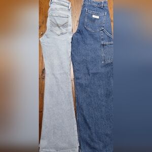 Bundle of Two Stylish Women's Blue and Light Blue Jeans